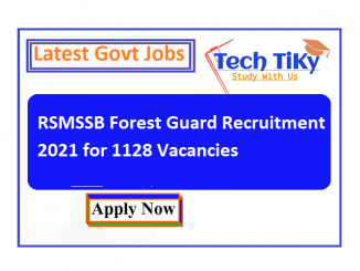RSMSSB Forest Guard Recruitment 2021 for 1128 Vacancies Apply Online